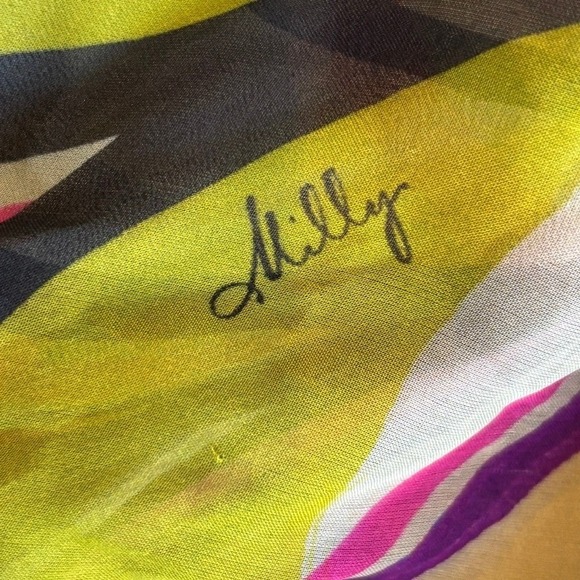 Milly of New York 100% Silk Multicolor Abstract Print Dress Size 8 Made in Italy - Picture 5 of 7